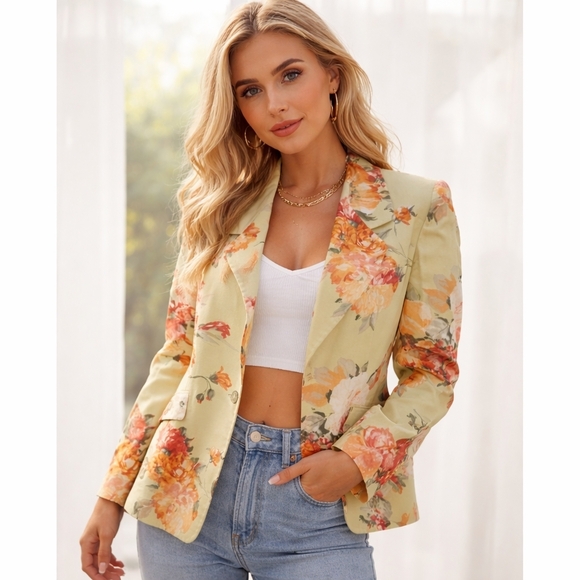 Linda Allard Ellen Tracy Jackets & Blazers - Vintage Linda Allard  Ellen Tracy‎ floral Blazer L